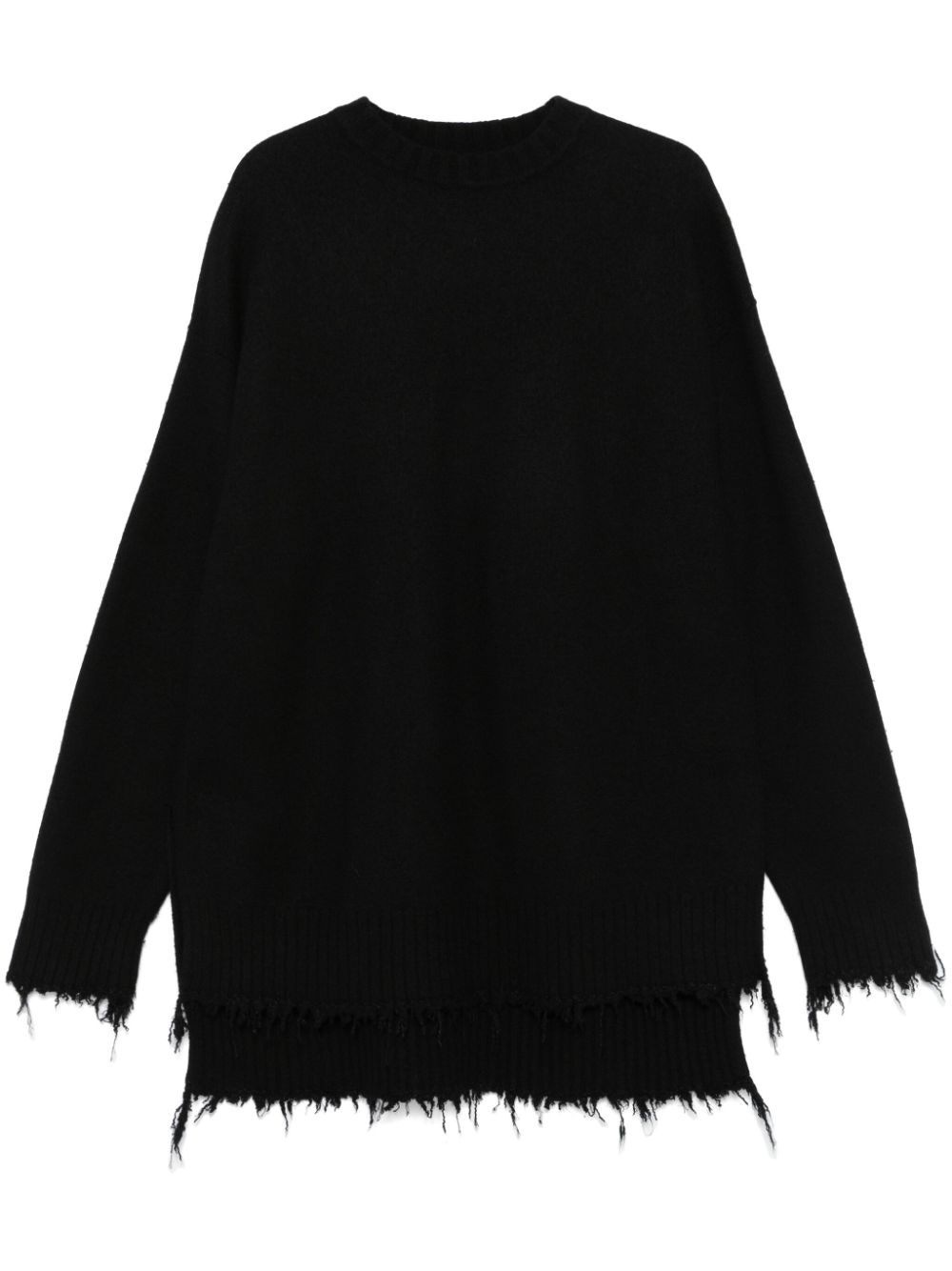 Jil Sander Distressed-finish Sweater In Black