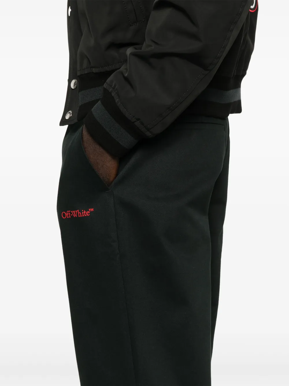 Off-white Slim Fit Trousers In Black
