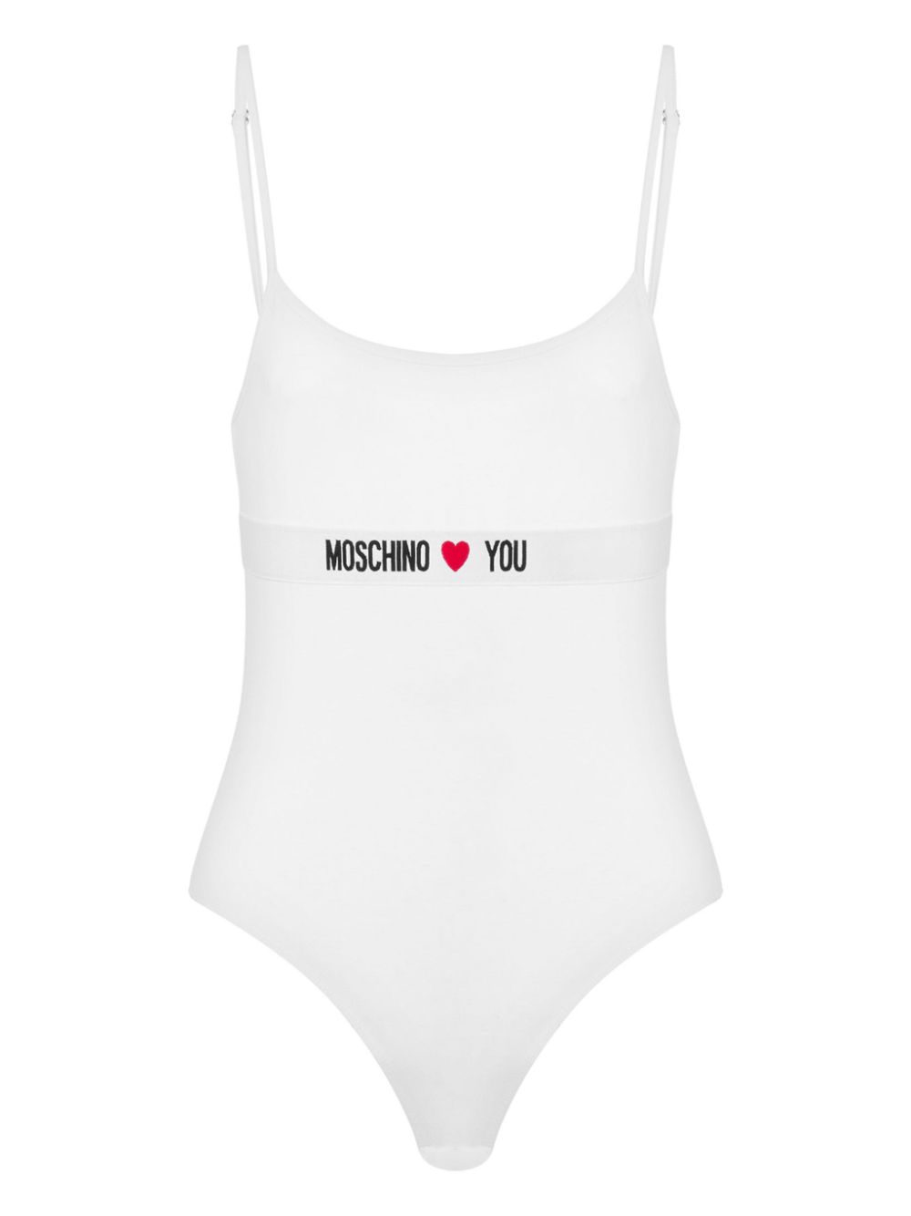 Moschino logo-band bodysuit - White