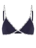 Moschino logo-trimmed triangle bra - Blue