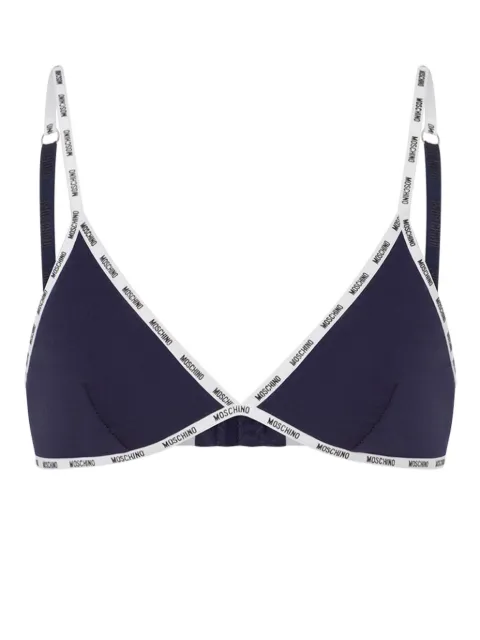 Moschino logo-trimmed triangle bra