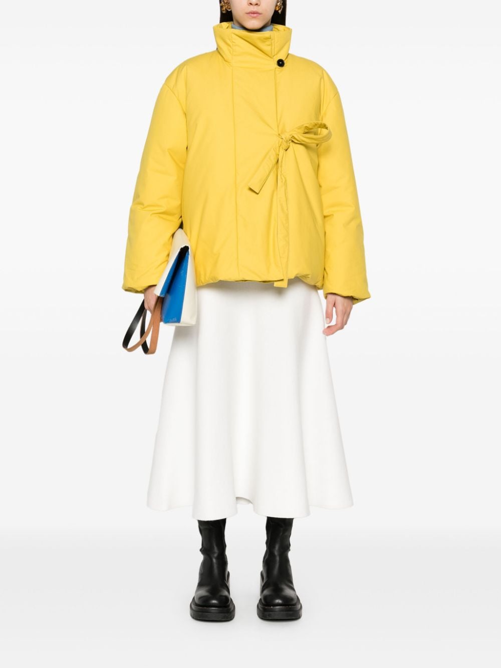 Shop Jil Sander Down Coat In Yellow