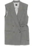 BOSS pinstripe-pattern waistcoat - Grey