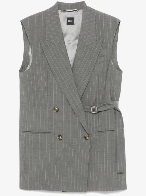 BOSS pinstripe-pattern waistcoat