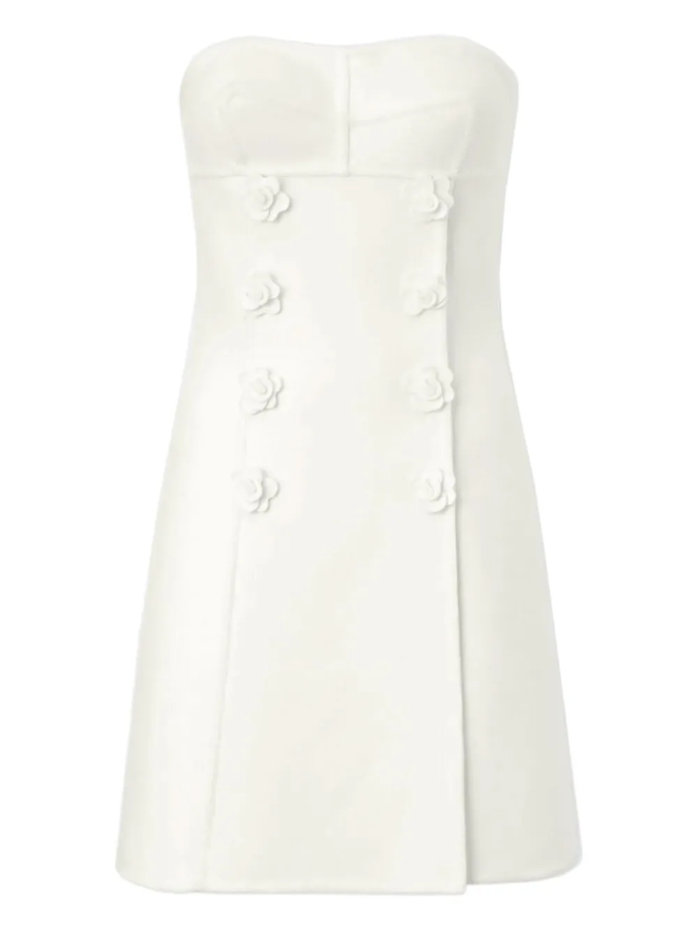 Ermanno Scervino rose-embellished strapless mini dress Wit