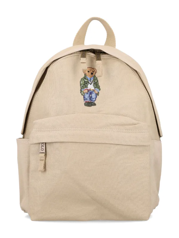 POLO RALPH LAUREN KIDS Sac à Dos à Logo Polo Bear Tons Neutres