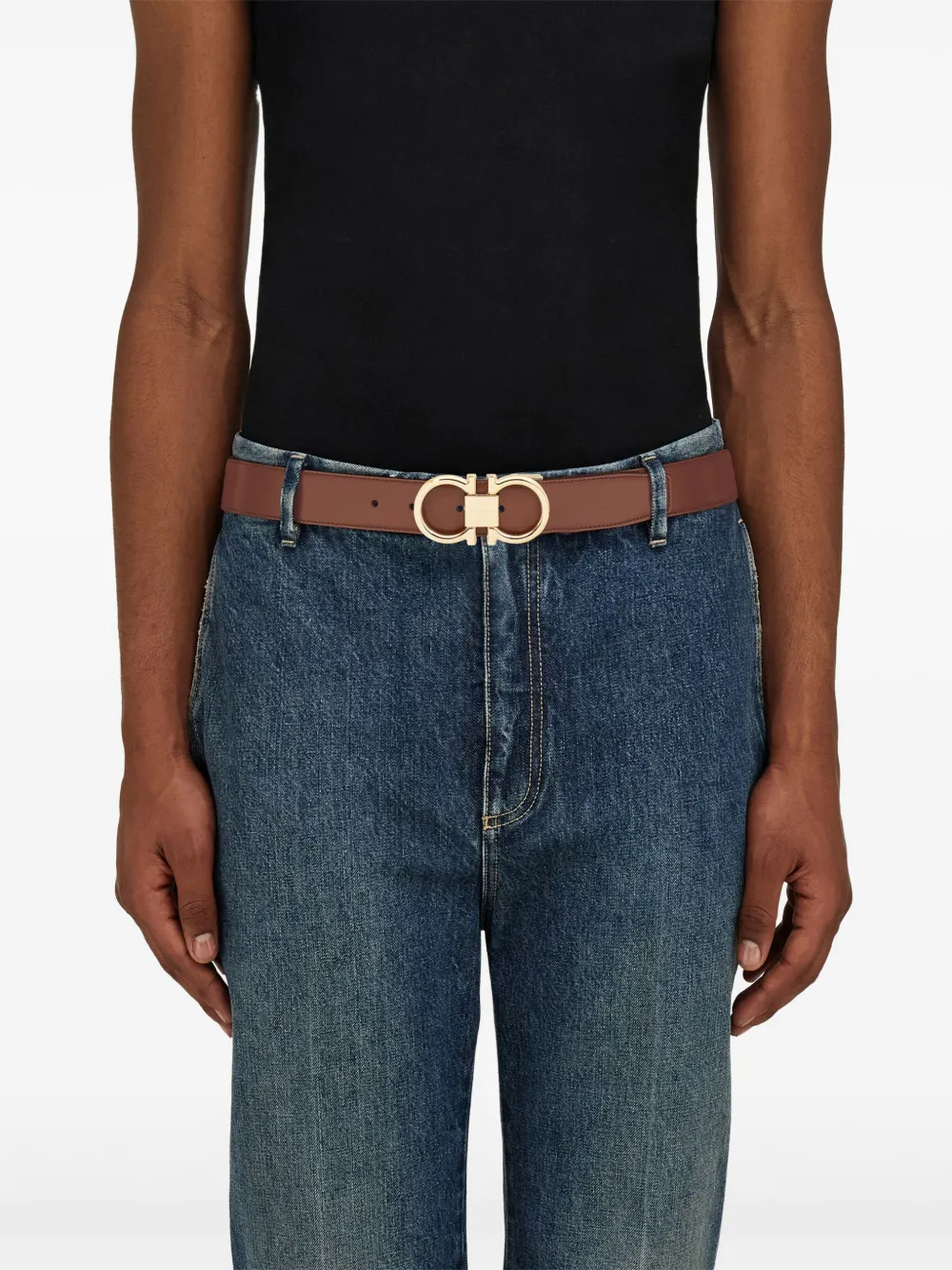 Ferragamo Gancini Belt In Brown