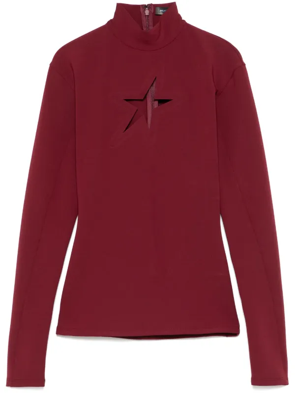 Mugler Cut-out Star Top in Red