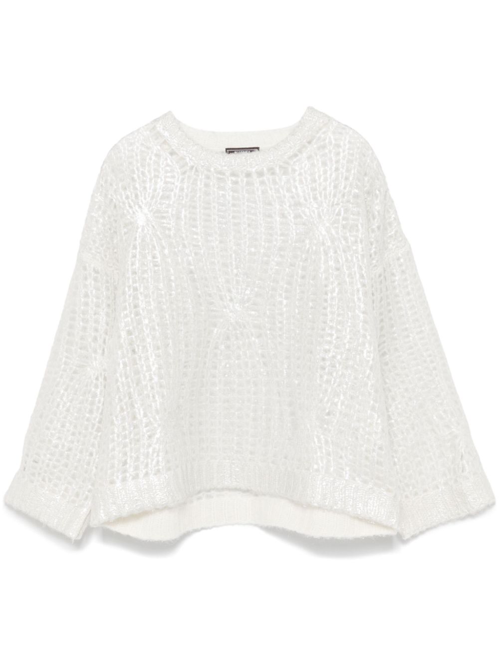 Shop Peserico Lamé-effect Sweater In White