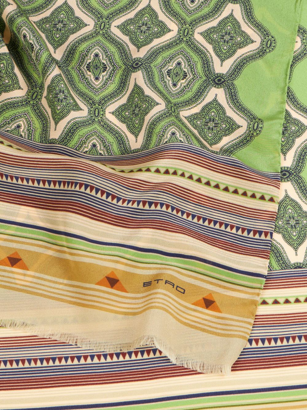 ETRO geometric-print silk scarf - Green