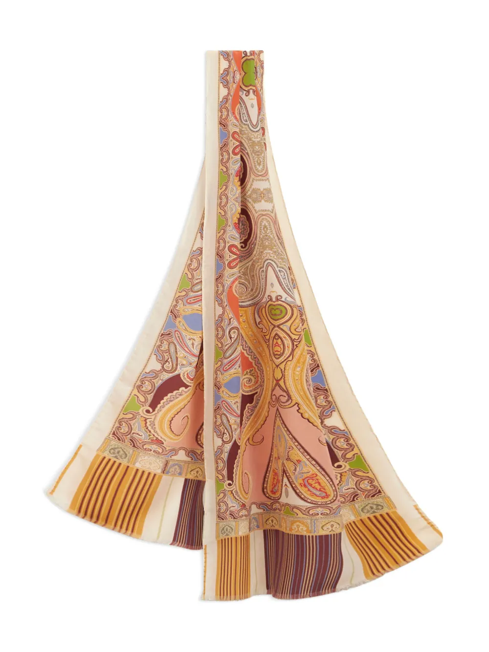 ETRO Zijden sjaal met paisley-print Geel