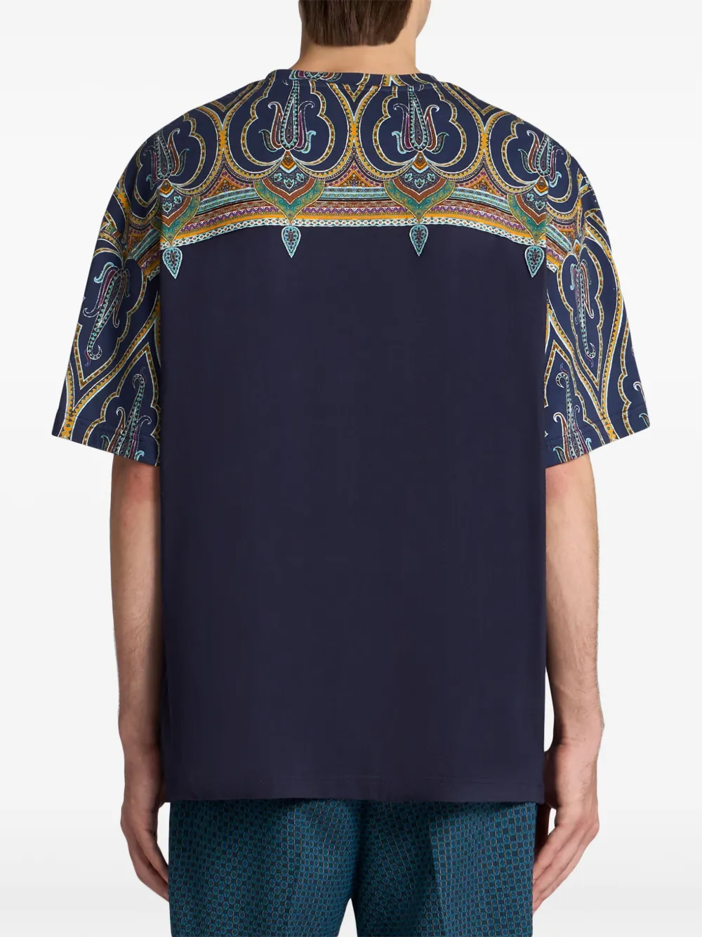 ETRO T-shirt met paisley-print Blauw