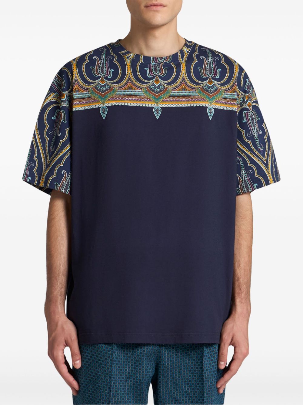 ETRO paisley-print T-shirt - Blauw