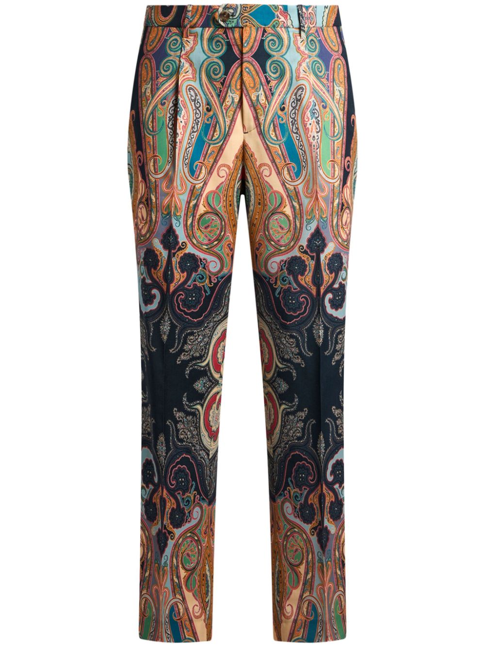 paisley print wool trousers