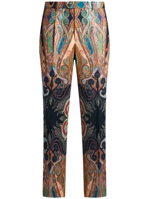 Pantalon en laine à motif cachemire - ETRO - Modalova