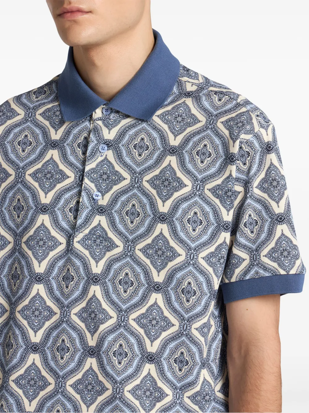 ETRO Poloshirt met geometrische print Blauw