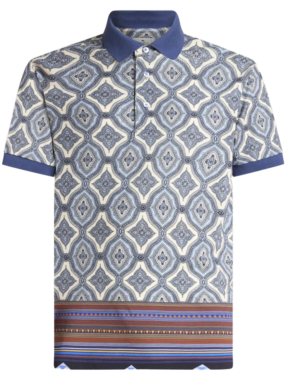 ETRO Poloshirt mit geometrischem Print | Blau | Image 1