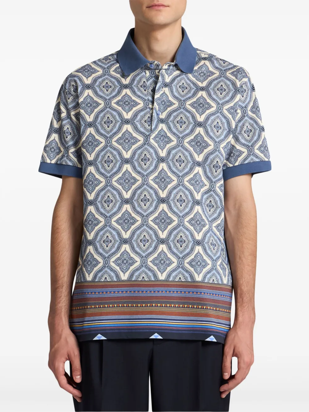 ETRO Poloshirt met geometrische print - Blauw