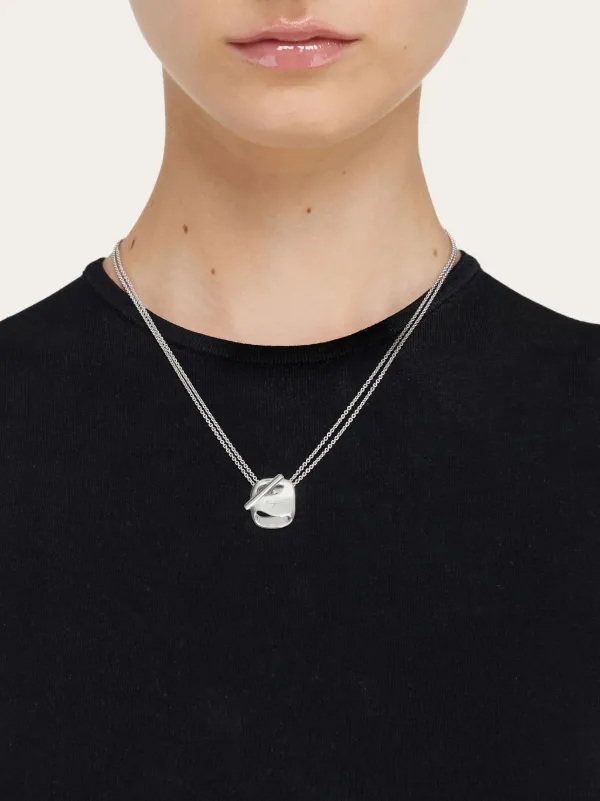 Salvatore Ferragamo ネックレス ヴァラ シルバー Ferragamo ヴァラ ネックレス S | シルバートーン | FARFETCH JP