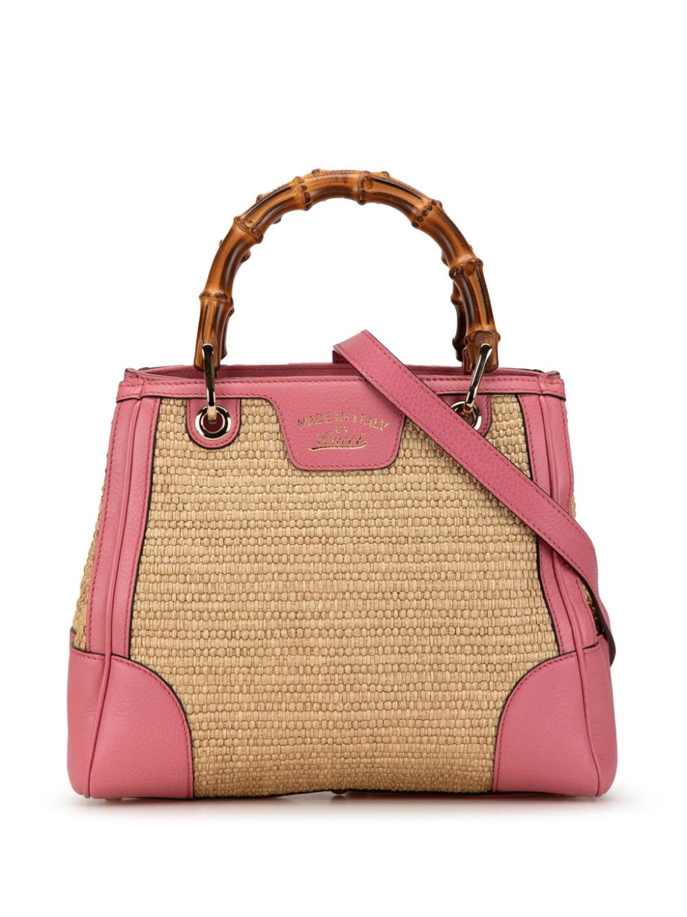 2000-2015 Small Raffia Bamboo Shopper Tote satchel