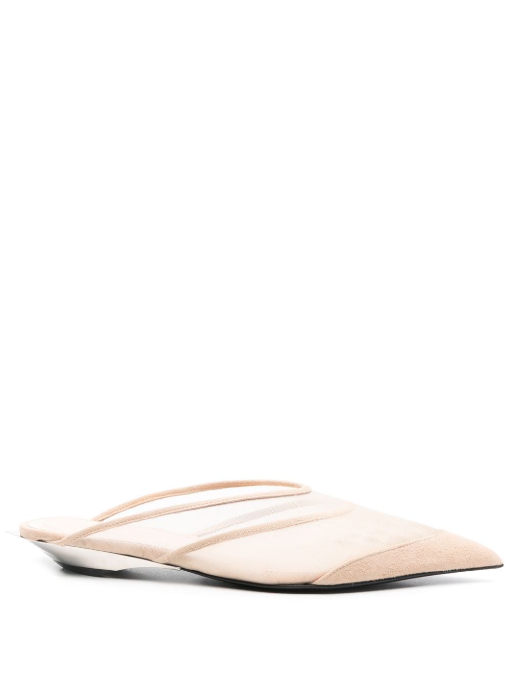 Mugler 40mm Fang mules Neutrals