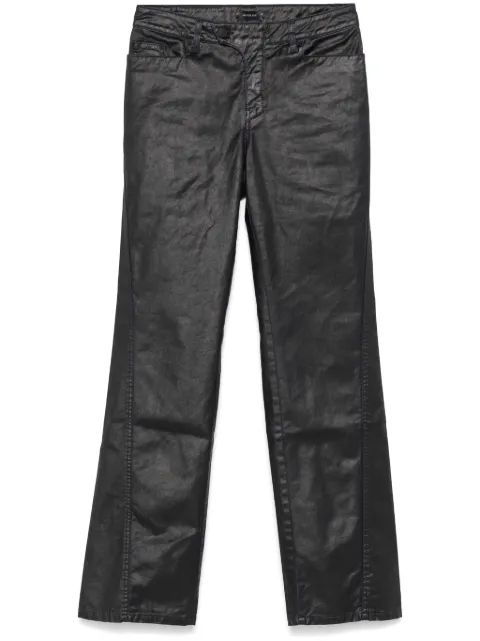 Mugler wax-effect straight-leg trousers