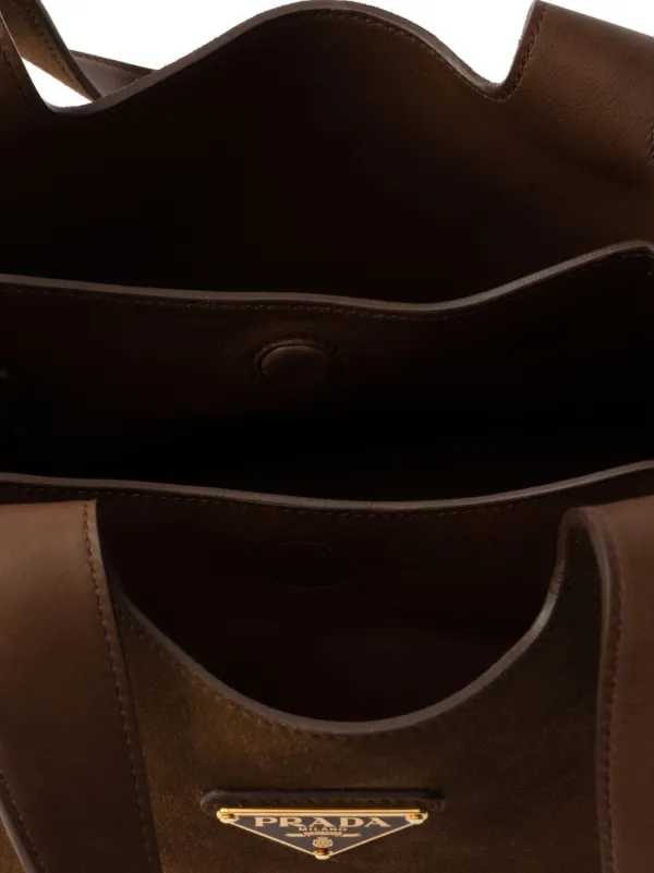 Prada スエード ハンドバッグ | ブラウン | FARFETCH JP