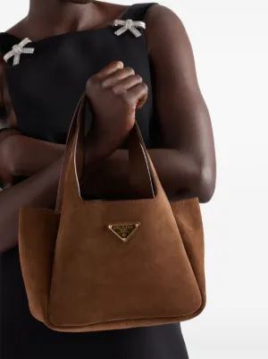 Prada スエード ハンドバッグ | ブラウン | FARFETCH JP