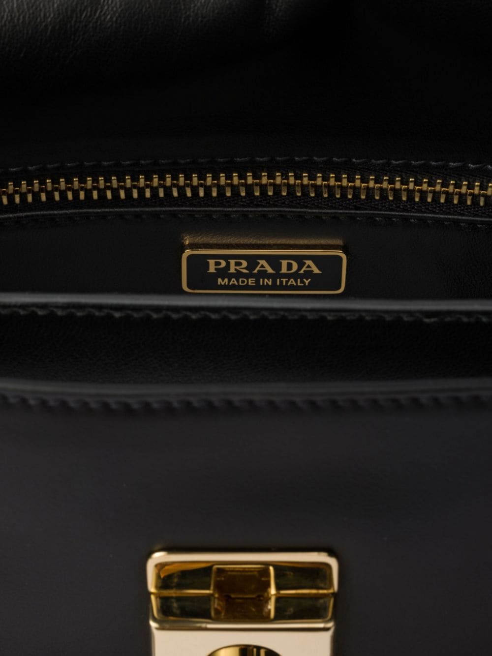 Shop Prada Soft Sound Small Leather Shoulder Bag In Schwarz