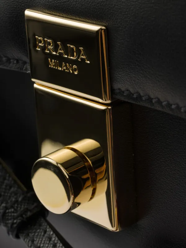 ショルダーバッグ・ポシェット PRADA BLACK LEATHER SMALL PRADA SOFT SOUND SHOULDER BAG Prada Soft Sound Small Leather Shoulder Bag with Charms
