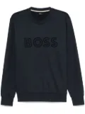 BOSS flocked-logo sweatshirt - Blue