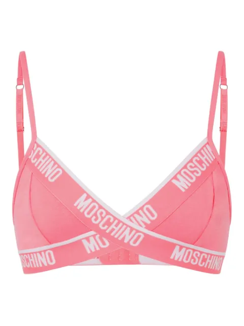 Moschino logo-tape bra