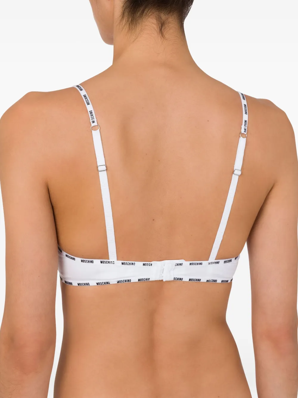 Moschino Bh met logo afwerking Wit