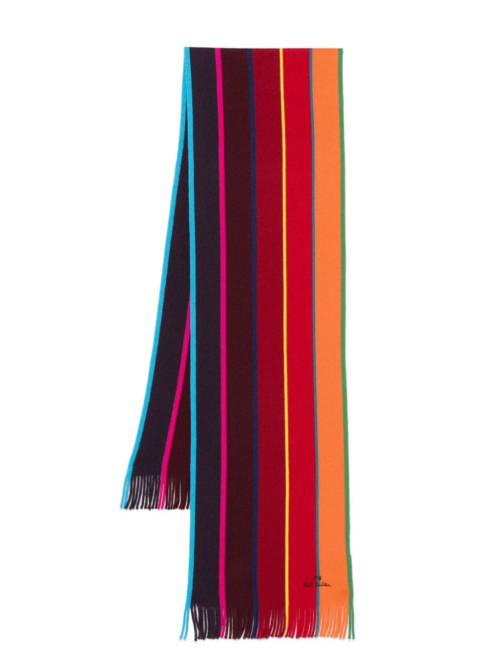 Ps By Paul Smith Logo-embroidered Scarf In Red