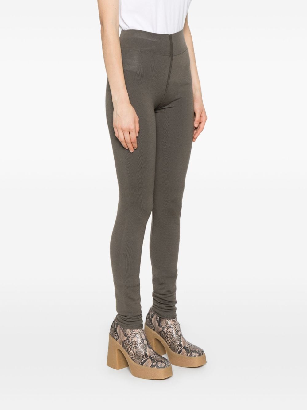 Shop Rick Owens Knitted Leggings In Brown