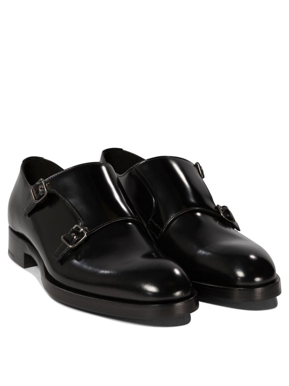 Prada patent monk shoes - Zwart