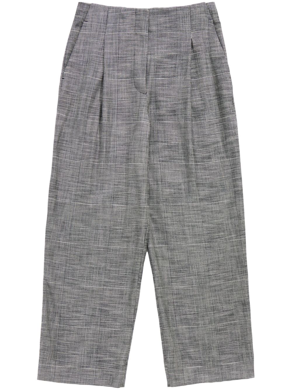 checked pleated trousers