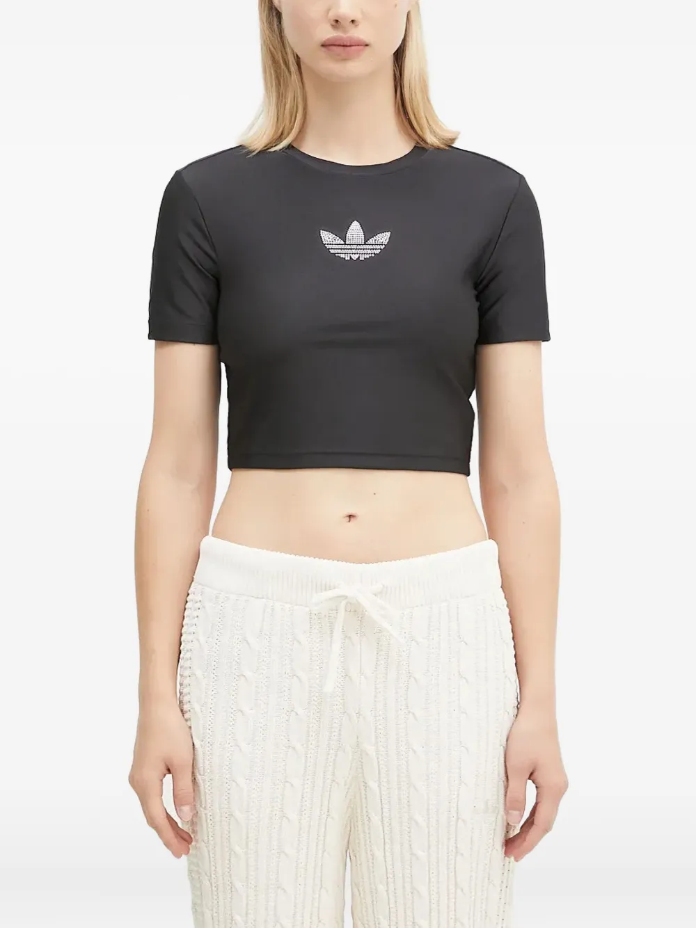 adidas crystal-embellished short-sleeve T-shirt | Black | Image 1