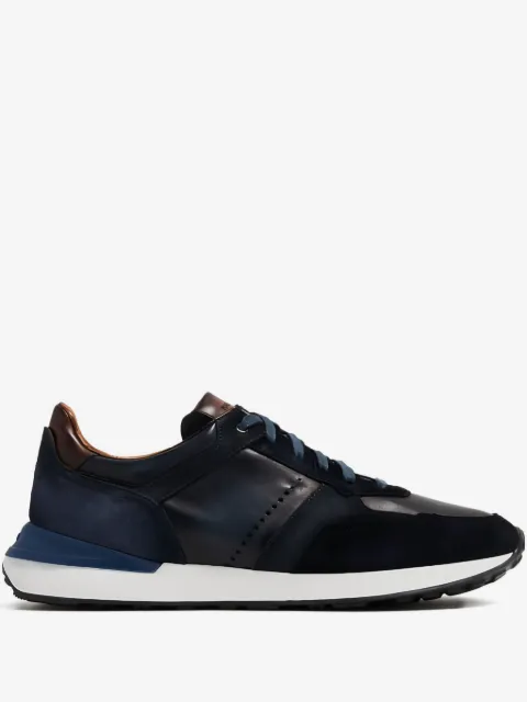 Magnanni suede leather-panel sneakers