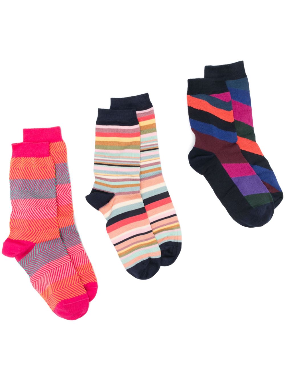 Paul Smith multi-way striped socks (pack of three) - Pink