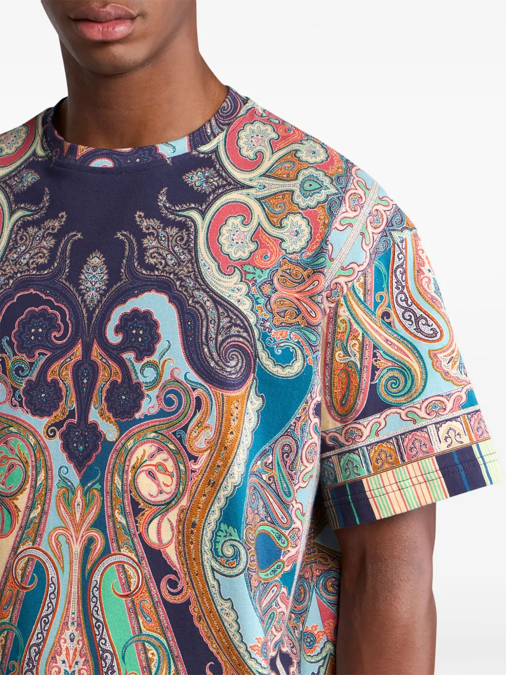 ETRO T-shirt met paisley-print Beige