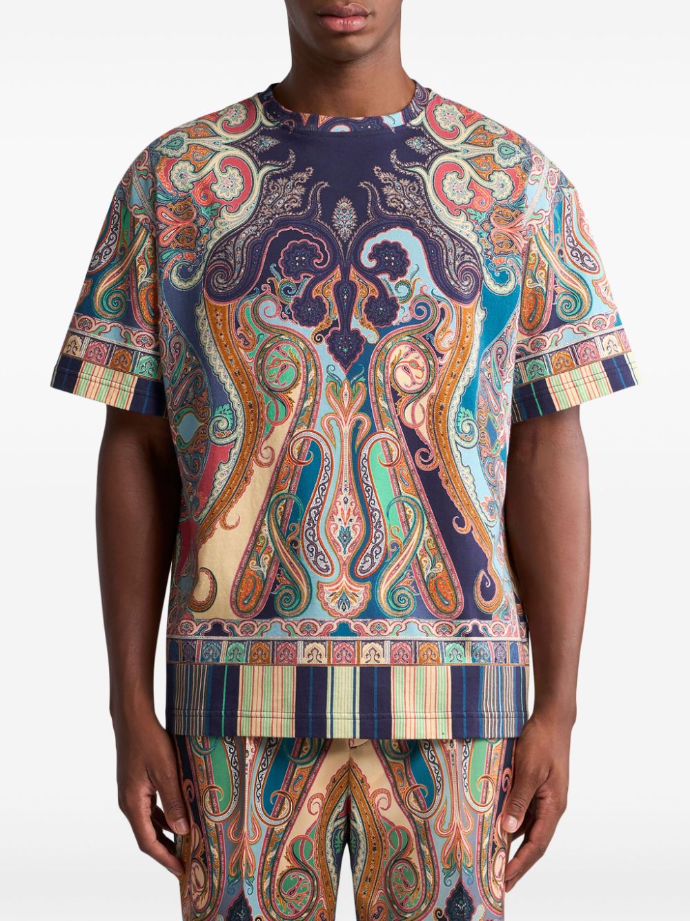 ETRO T-shirt met paisley-print - Beige