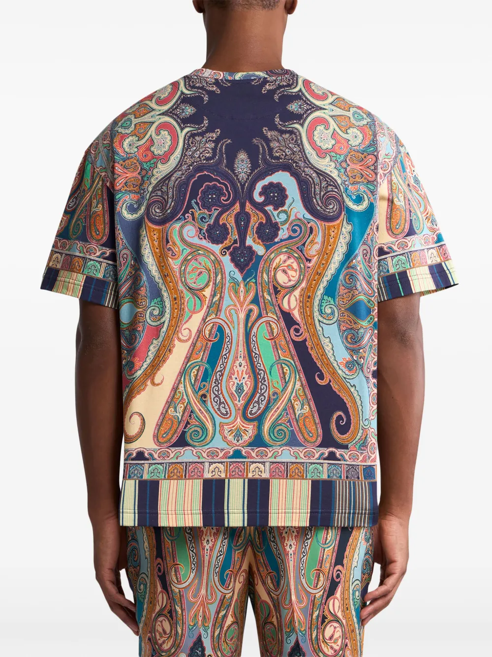 ETRO T-shirt met paisley-print Beige