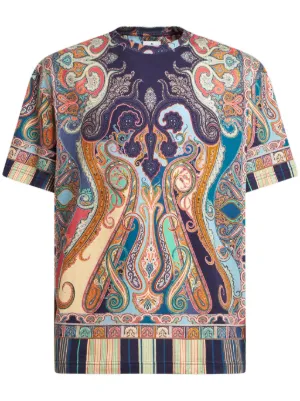Tシャツ・カットソー ETRO FW23 PAISLEY PRINT SHIRT (11720_52040990) ETRO paisley-print Cotton T-shirt | White | FARFETCH JO