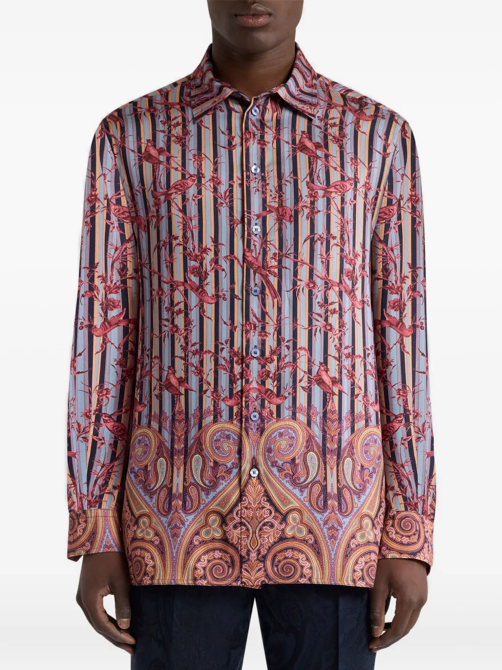 ETRO bird-print shirt - Blauw