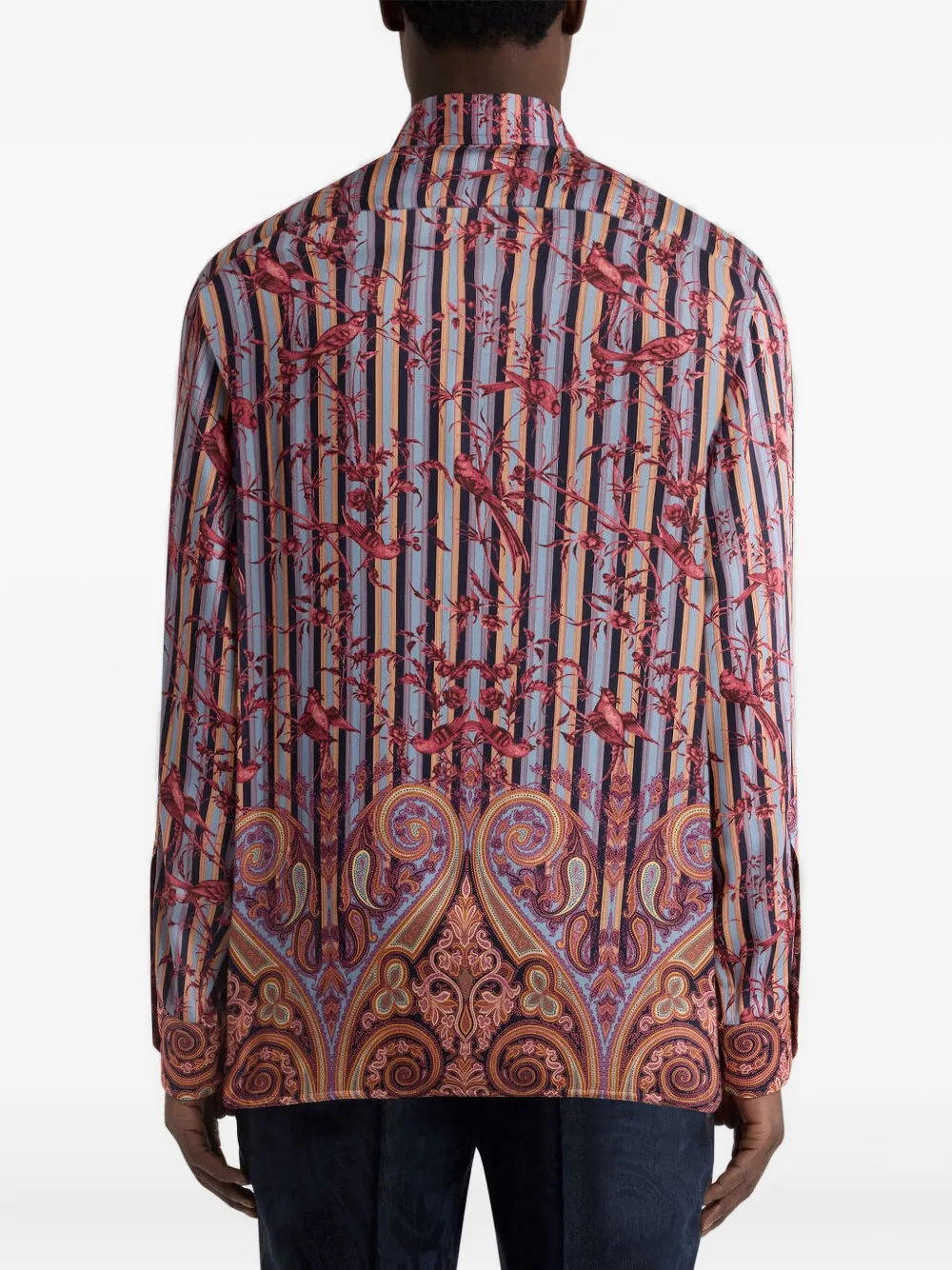 ETRO Overhemd met vogelprint Blauw