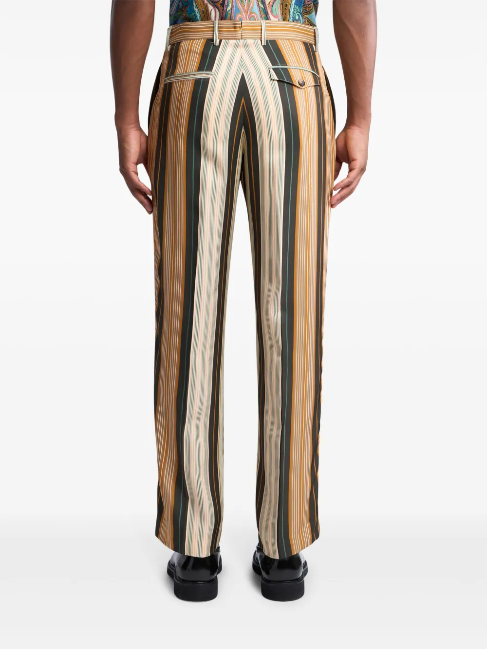 ETRO Gestreepte straight broek Beige