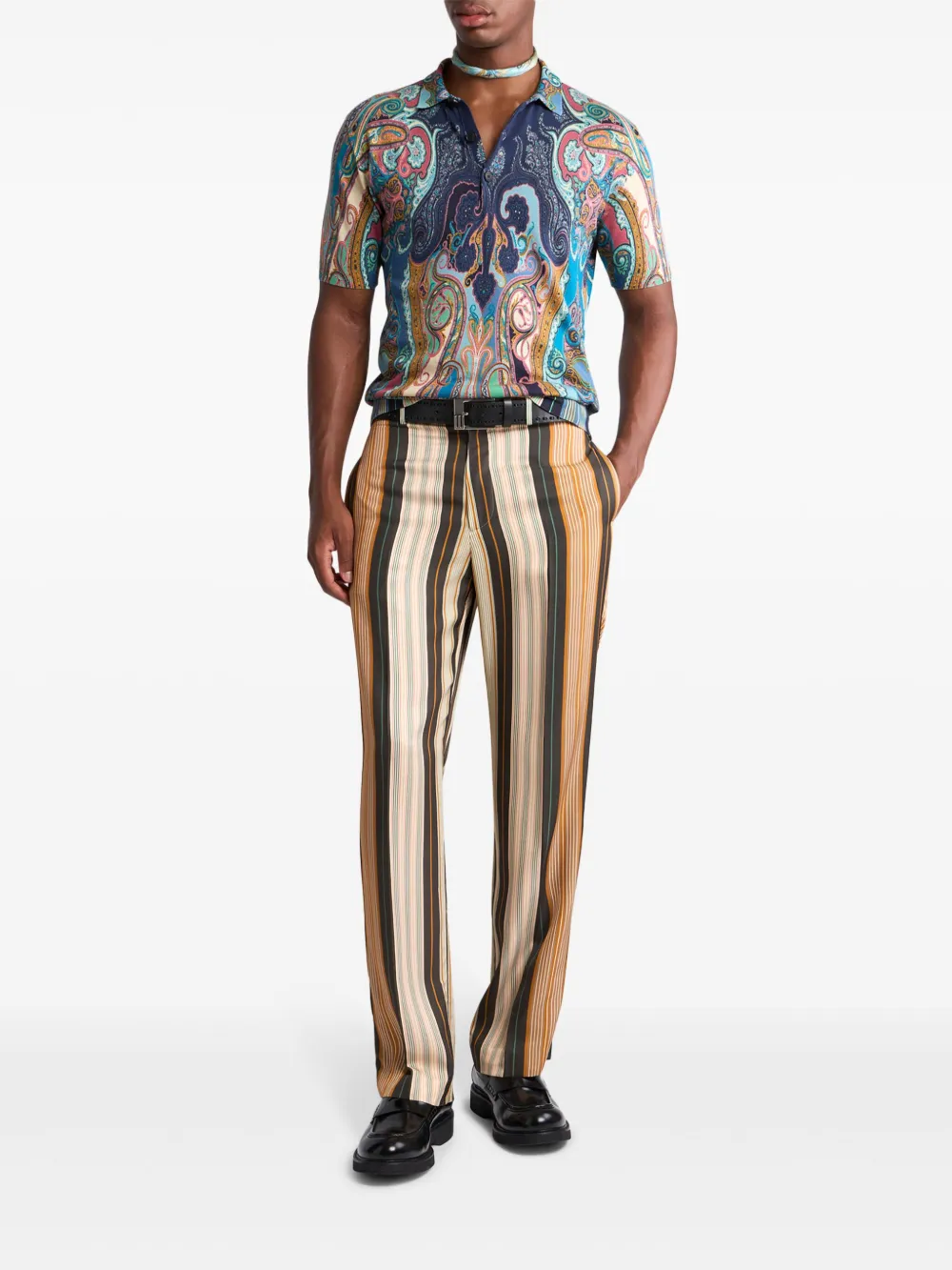 ETRO Gestreepte straight broek - Beige