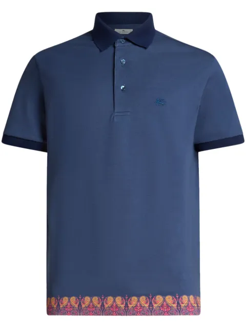 ETRO paisley-trim polo shirt