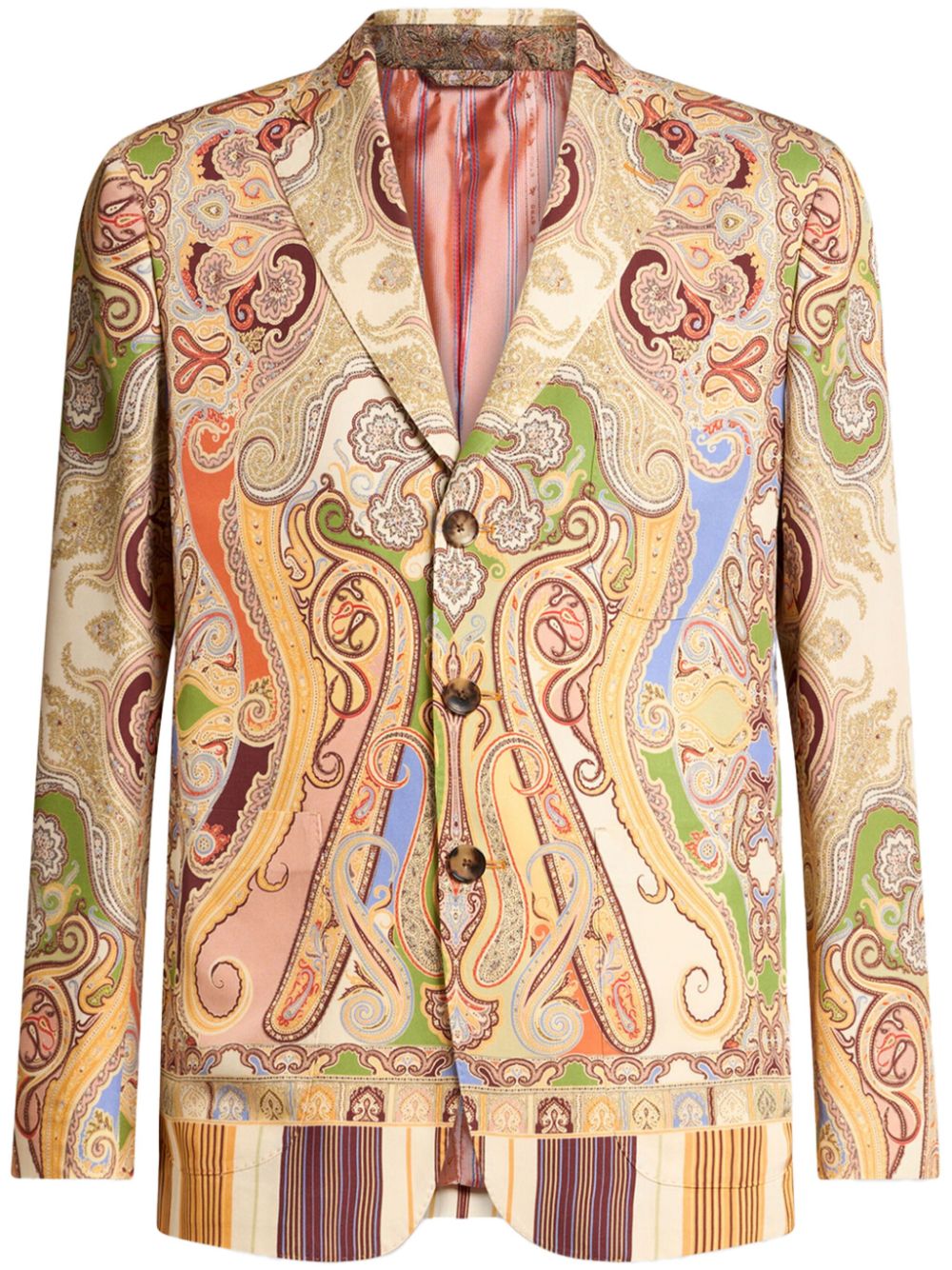 ETRO Blazer met paisley-print Beige